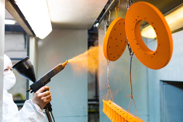 Tribo coating being applied to components
