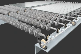 Quick-release bearings in glass production