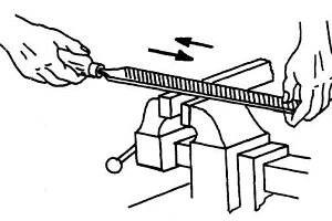 filing a linear rail