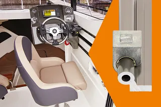 Sliding control system on Pegazus boat with drylin WJRM